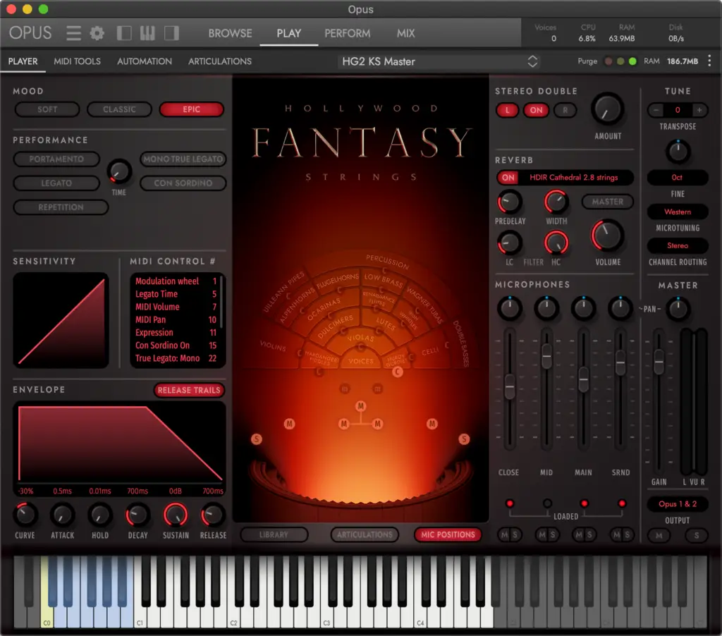 Hollywood Fastasy Strings Interface